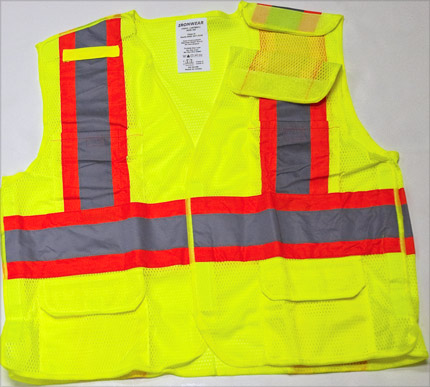 Reflective Safety Vest, Ironwear 1287BRK-L Breakaway Class 2 Vest with Reflective Stripes, Lime