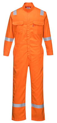 Portwest Bizflame Hi-Vis Flame Resistant Coveralls, 8.2 cal/cm2, Orange